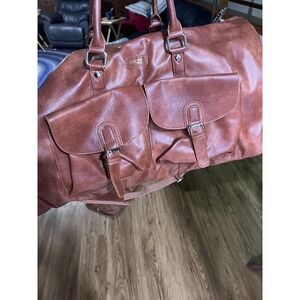 Garment Bag for Travel Leather Convertible Carry on Garment Duffel Bag 1-Brown